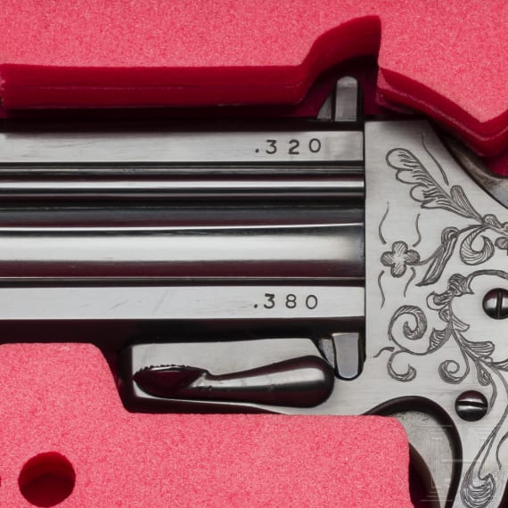 A reversible barrel pistol, Peter Merz in Basel, in box