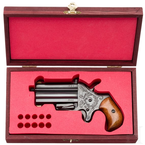 A reversible barrel pistol, Peter Merz in Basel, in box