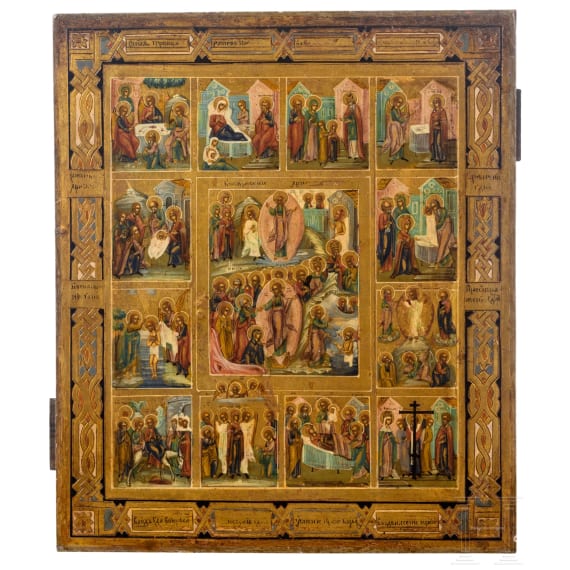 A Russian feast icon, circa 1900