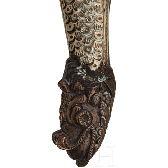 A large silver-mounted Greek yatagan set with corals, circa 1820