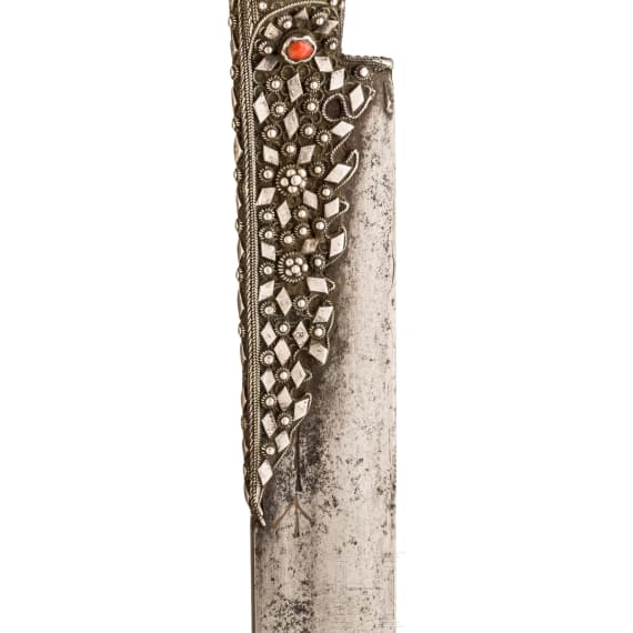 A silver mounted Greek yatagan with older European blade, circa 1820