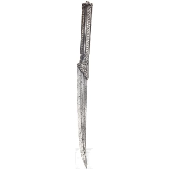 A silver mounted bicak from the Balkans, 1st half of the 19th century