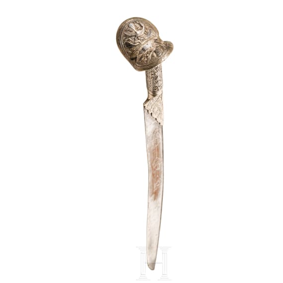 An Ottoman yatagan mounted in nielloed nickel-silver, circa 1830