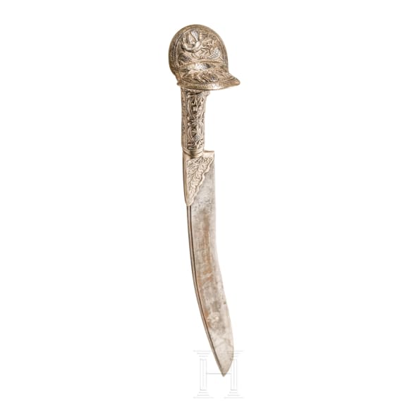 An Ottoman yatagan mounted in nielloed nickel-silver, circa 1830