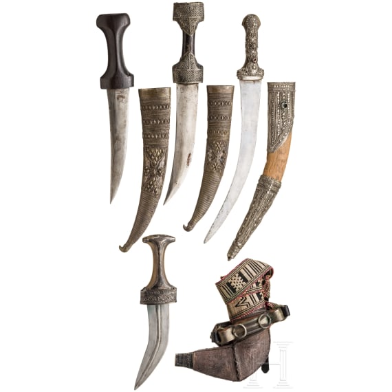 A small collection of oriental edged weapons, 20th century