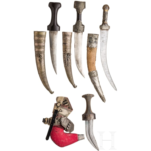 A small collection of oriental edged weapons, 20th century
