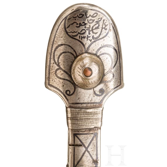 A nielloed Caucasian kinzal, dated 1908