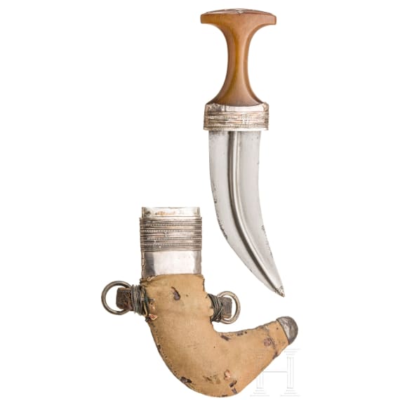 An Omani jambya with rhinoceros horn handle, 19th century