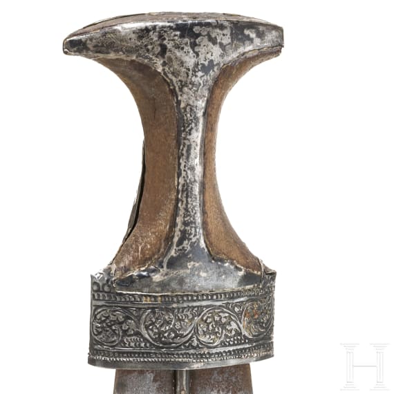A Saudi Arabian silver-mounted djambia, 20th century