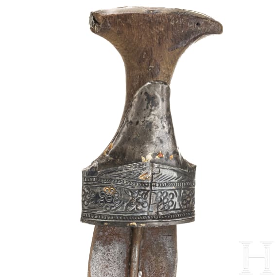 A Saudi Arabian silver-mounted djambia, 20th century