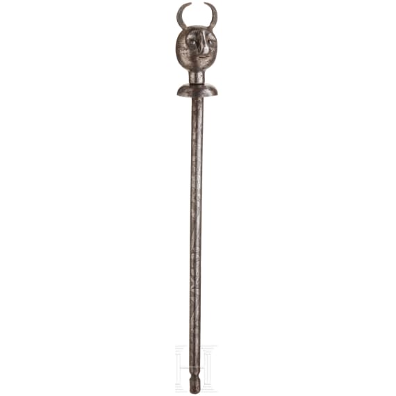 A Persian devil's head mace, 19th century