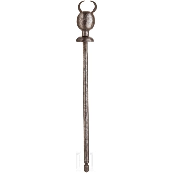 A Persian devil's head mace, 19th century