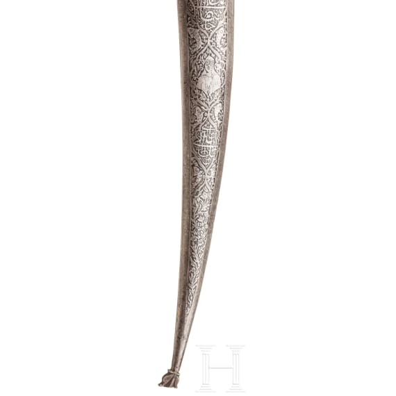A Persian iron-mounted khandjar, mid-19th century