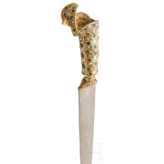 A gilded and jewelled Indian card, circa 1800