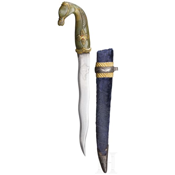 An Indian dagger with jade hilt, 19th/20th century