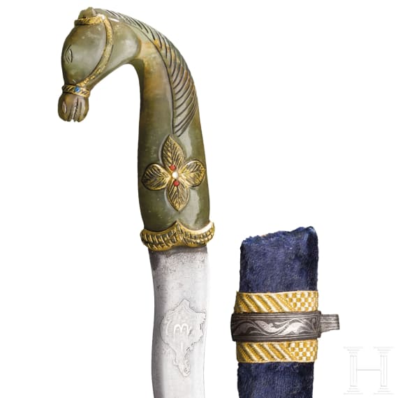 An Indian dagger with jade hilt, 19th/20th century