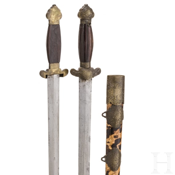 A Chinese double sword, circa 1900