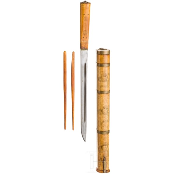 A traveling set of Sino-Tibetan cutlery, circa 1900