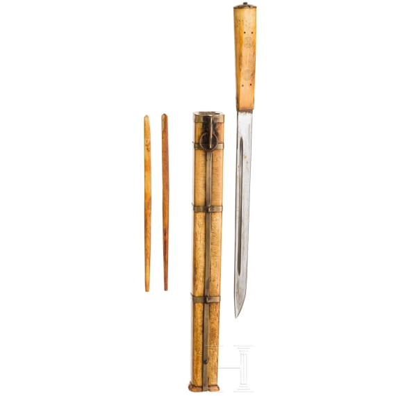 A traveling set of Sino-Tibetan cutlery, circa 1900