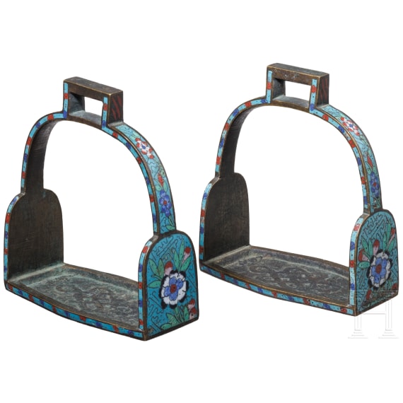 A pair of Chinese stirrups, Qing Dynasty