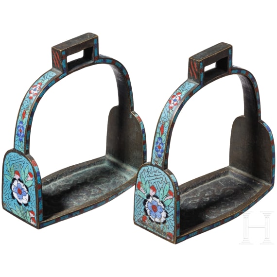 A pair of Chinese stirrups, Qing Dynasty