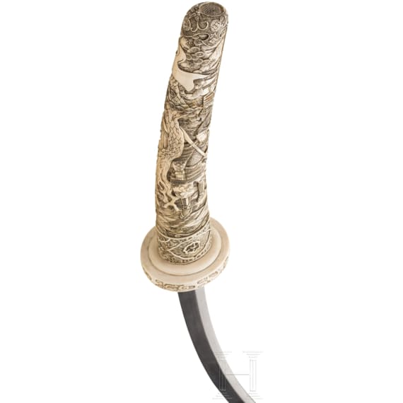 A significant Japanese ceremonial Tachi mounted in walrus ivory, Meiji period