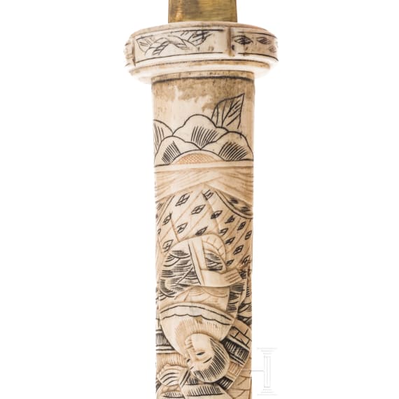 A Japanese bone tachi and bone tanto, Meiji period, circa 1900