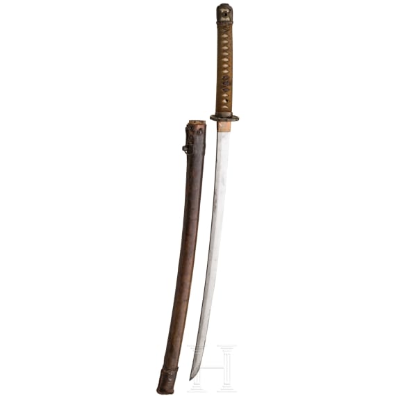 A Japanese o wakizashi in shin gunto mountings, Showa period