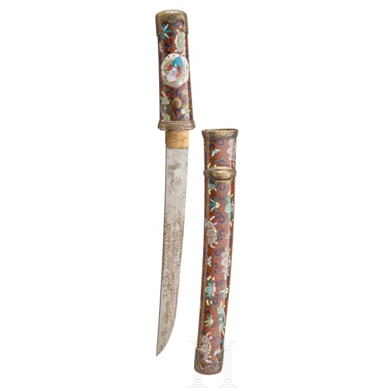 A Japanese tanto with cloisonn&eacute; mounts, Meiji period