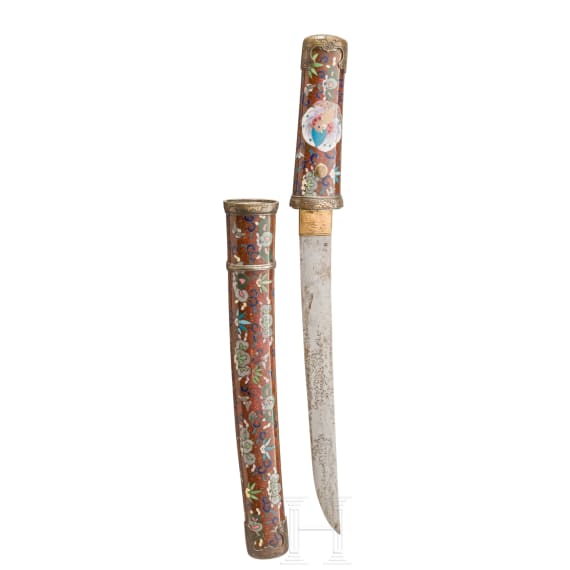 A Japanese tanto with cloisonn&eacute; mounts, Meiji period