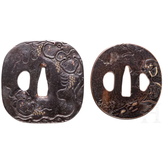 Two Japanese tsubas, late Edo/early Meiji period