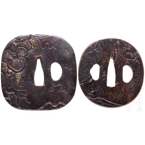 Two Japanese tsubas, late Edo/early Meiji period
