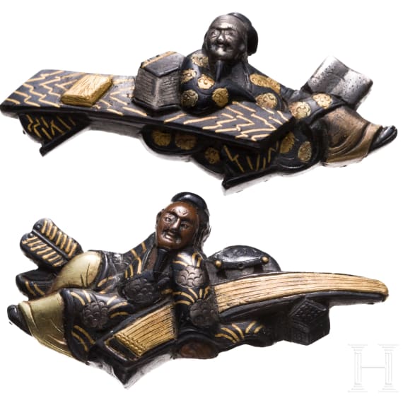 A pair of Japanese menuki, probably in the Soten or Kyo Kanagushi style, Edo period