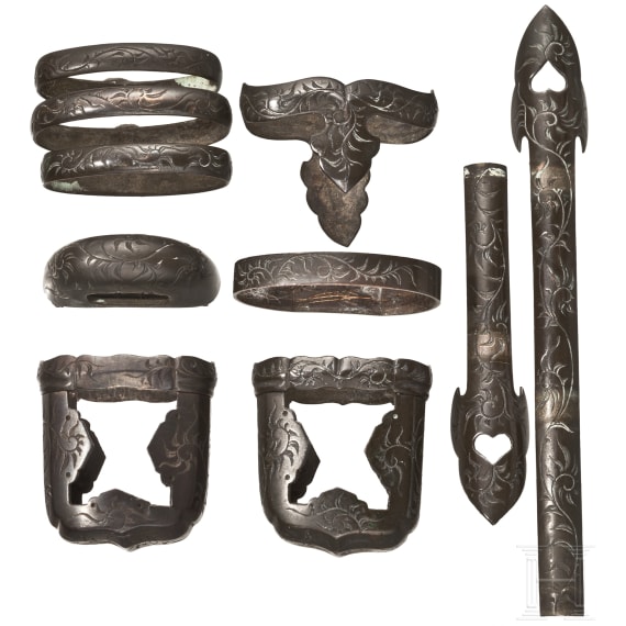 A set of Japanese handachi fittings, mid-Edo period