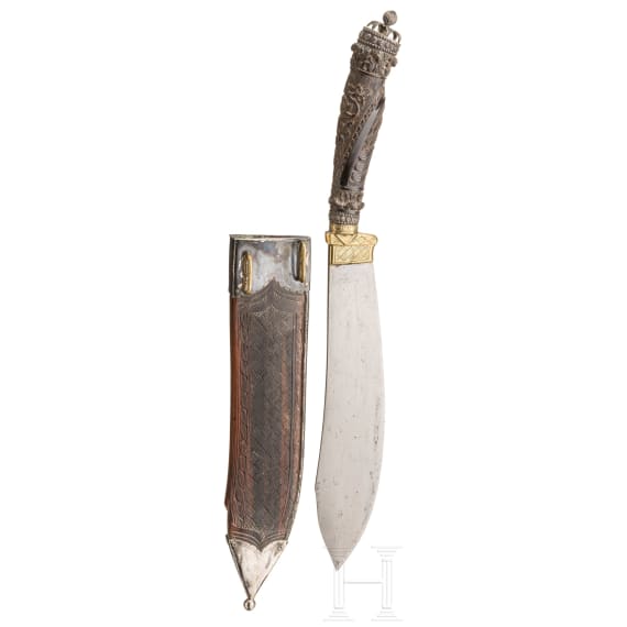 A Philippine silver-mounted bolo knife, 19th century