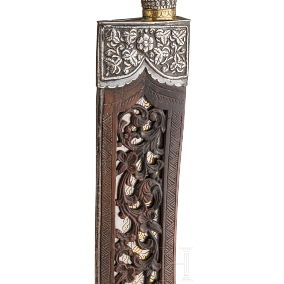 A Philippine silver-mounted bolo knife, 19th century