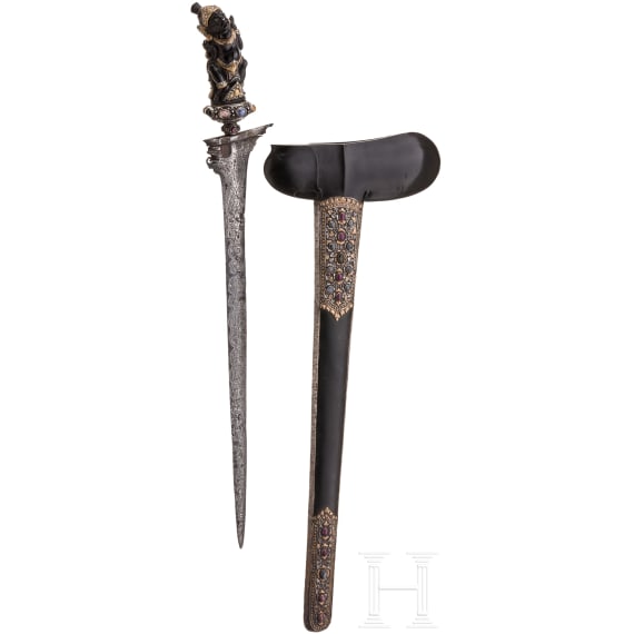 An Indonesian keris with ebony handle, Bali, circa 1900