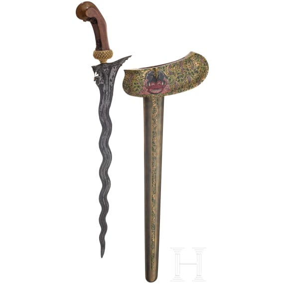 An Indonesian keris with Naga blade, Java (probably Yogyakarta), 20th century