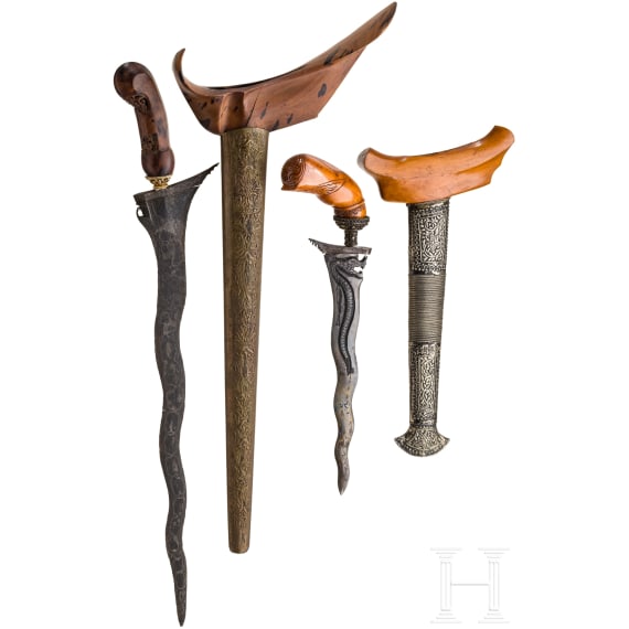 Two Indonesian kerises, circa 1900