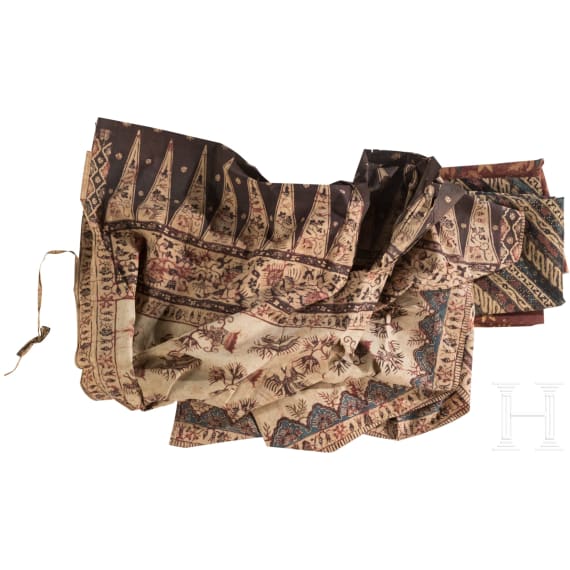 Three Indonesian batik sarongs (silk skirts), Java, 19th century