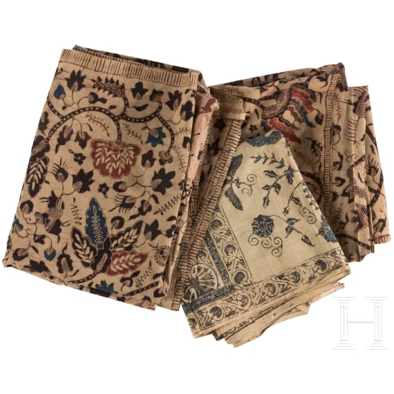 Three Indonesian batik sarongs (silk skirts), Java, 19th century