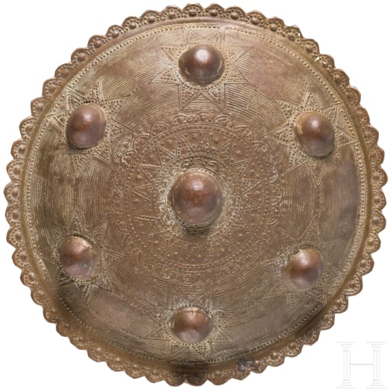 Two North African round shields, 20th century