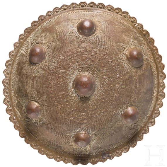 Two North African round shields, 20th century