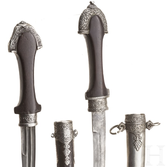 Two silver mounted Moroccan khoumyas, 2nd half of the 19th century