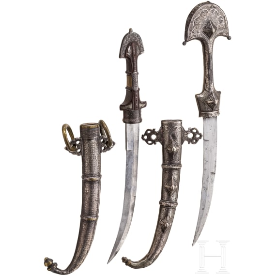 Two silver-mounted Moroccan koummyas, circa 1900