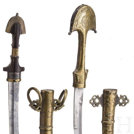Two silver-mounted Moroccan koummyas, circa 1900
