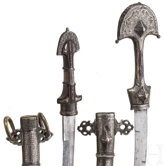 Two silver-mounted Moroccan koummyas, circa 1900