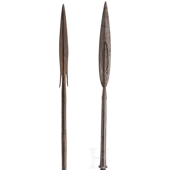 Two western African Toareg spears, circa 1900