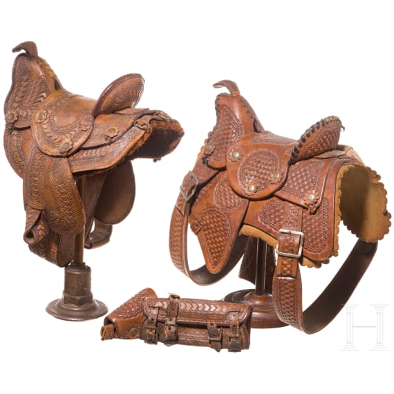 Two Brazilian miniature saddles, 2nd half of the 20th century
