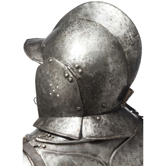 A suit of black and white cavalry armour, assembled from old components, Nuremberg, circa 1560 - 1600